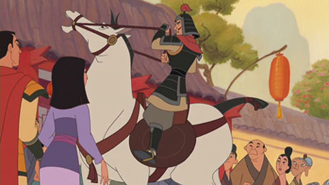 Mulan and Shang await their wild honeymoon stallion